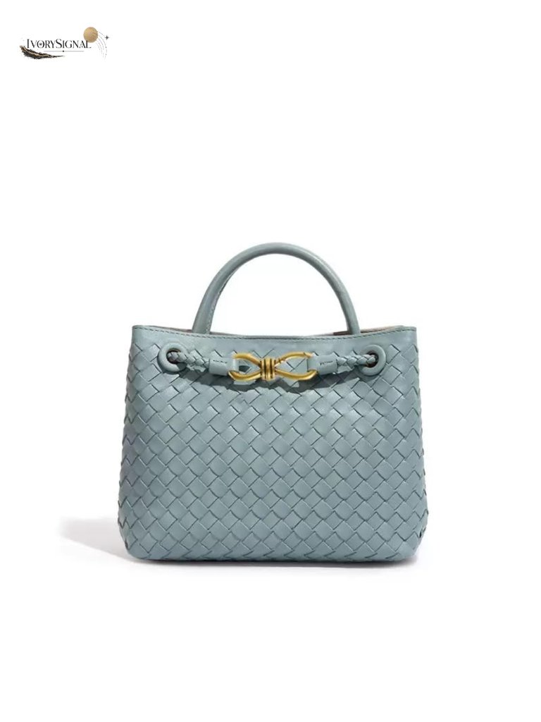 Woven Tote Bag Faux Leather Top Handle Shoulder Handbag Designer Purse